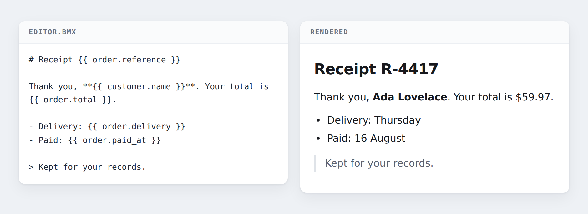 A document on the left, the page the preview shows on the right